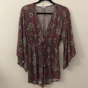 Mauve floral romper